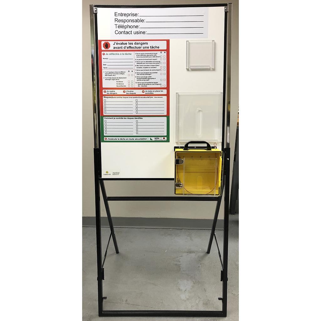 Chevalet portatif pour zones de travail en cadenassge