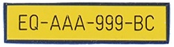 Plaques de B-P 0.5"x2" en plastique jaune 1/16" & autocollant