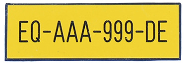 Electric device plates 1"x3" yellow 1/16" & sticker