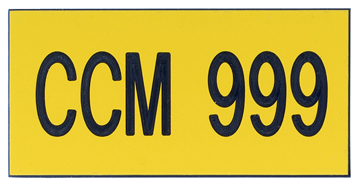 Self-adhesive mcc plates 3"x6" yellow 1/16"