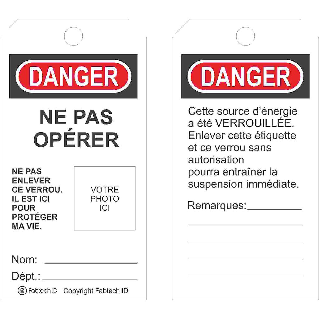 Photo laminated locking label with 1/4" eyelet (25)
