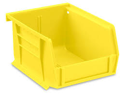 Bacs pour étiquettes en plastique 5 1/2 x 4 x 3", Jaune
